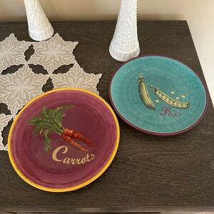 Hobby Lobby Vibrant Carrot and Pea Plate Set